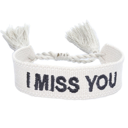 Women's & Men's Couple Letter Embroidery Wrist Strap Tassel Bracelets