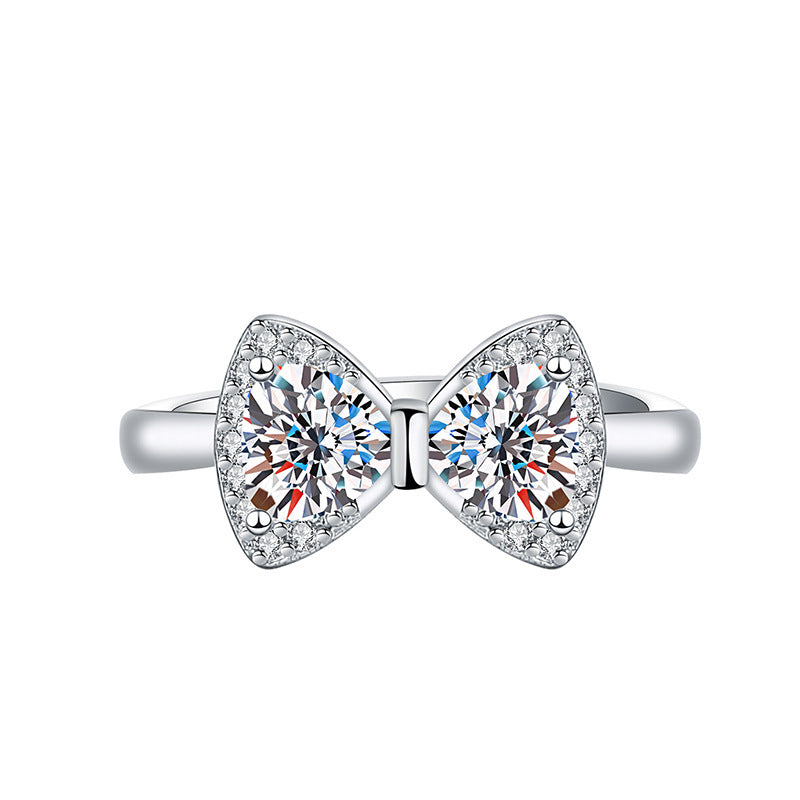 Elegant Imitation Moissanite Open Adjustable Live Broadcast Rings