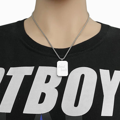 Personalized Square Plate Hipster Fashion Lucky Pendants