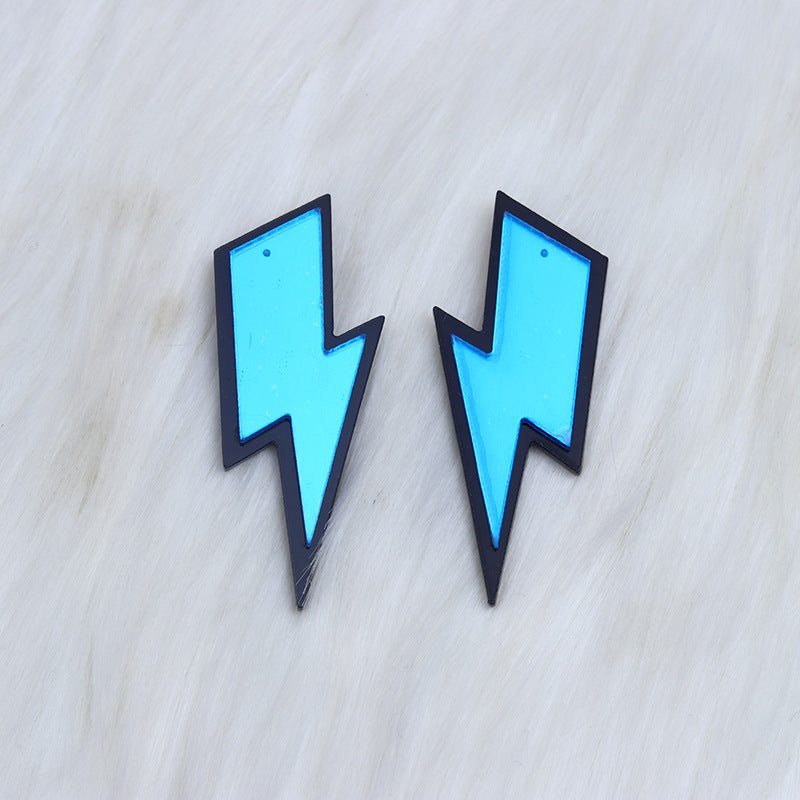 Women's Irregular Mirror Lightning Stitching Simple Exaggerated Earrings