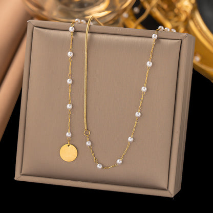 With Niche Advanced Gold-plated Double Layer Necklaces