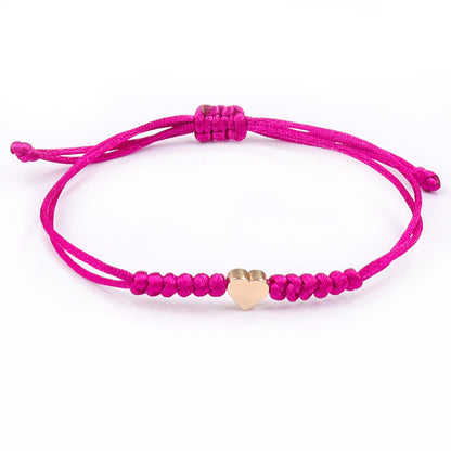 Couple Letter Gold Love Copper Adjustable Hand-woven Color Rope Bracelets