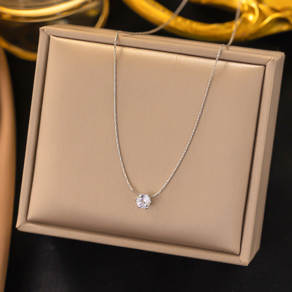 Design Gold High-grade White Diamond Female Necklaces