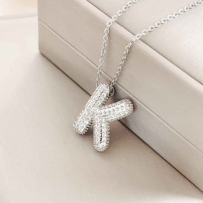 Women's Letter Hip Hop Full Zircon Exquisite Necklaces