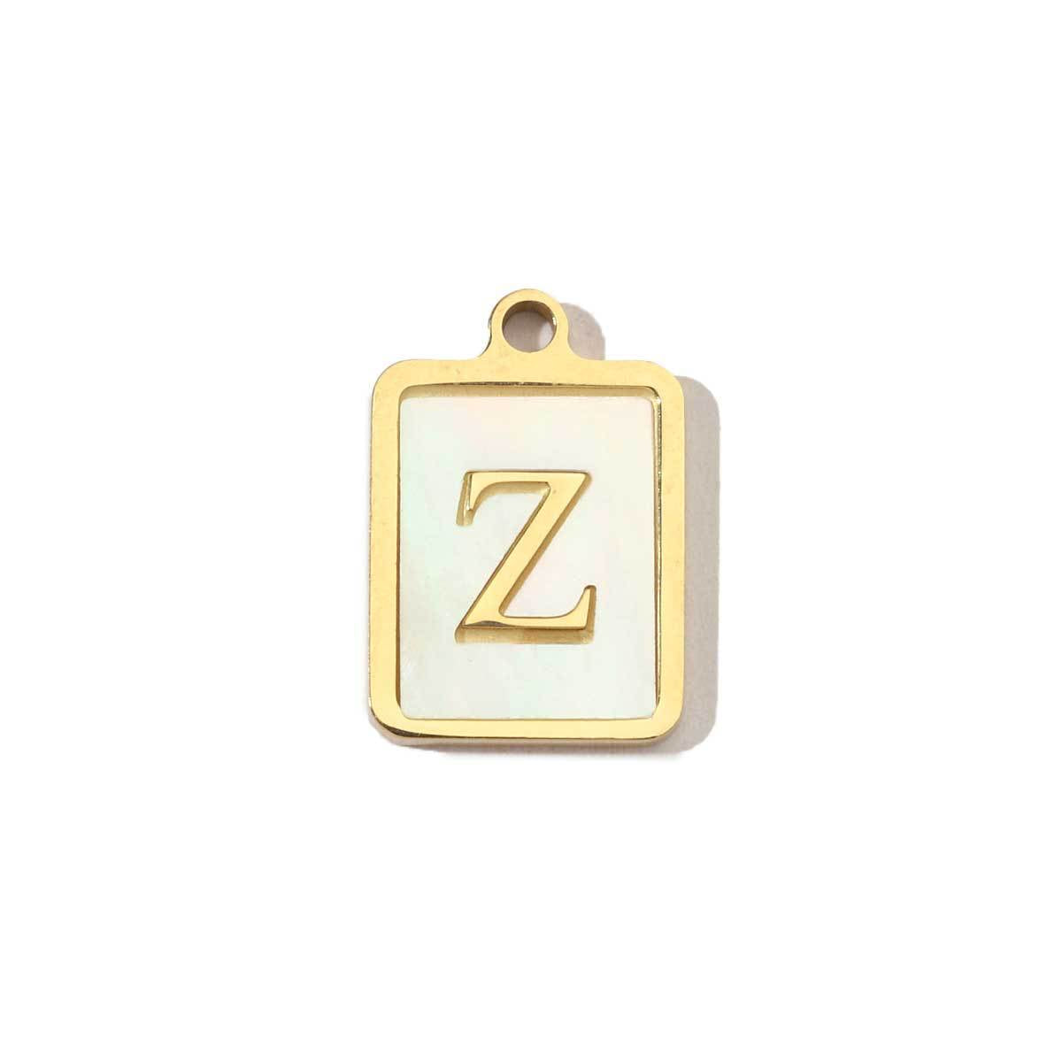 Real Gold Letters Stainless Steel Shell Pendants