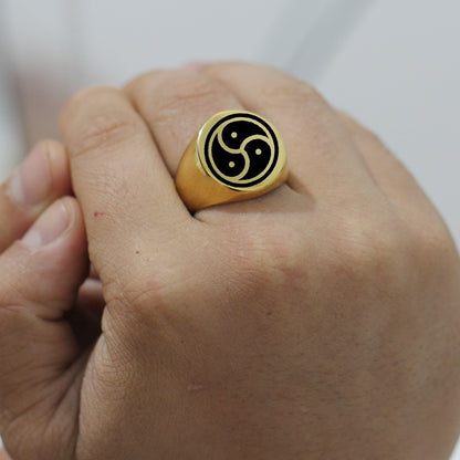 Retro Round Totem Personalized Punk Stainless Rings