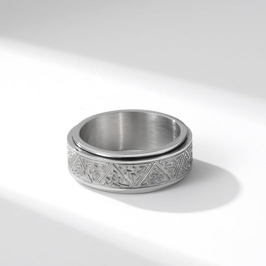 Knot Stainless Steel Rotatable Relieve Anxiety Rings