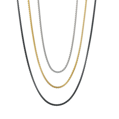 Steel Square Pearl Chain Bar Trendy Necklaces