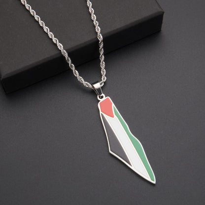 Israel Palestine Map Stainless Steel Fashion Necklaces