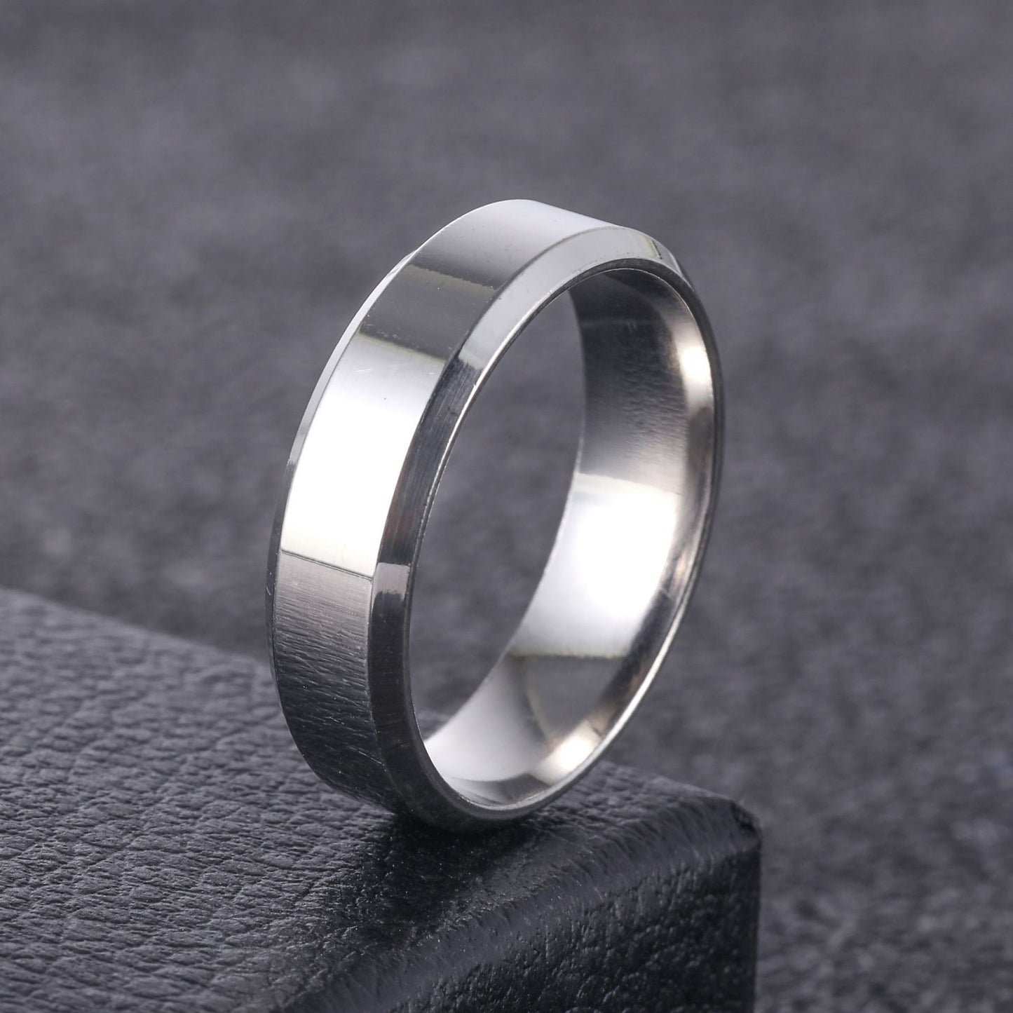 Korean Style Simple Glossy Couple Pair Of Titanium Rings