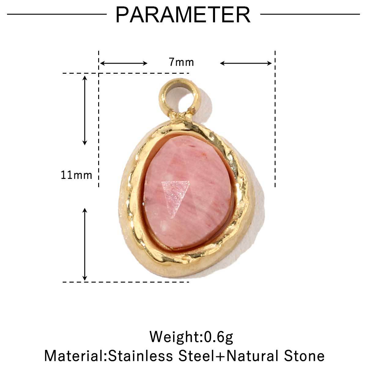 French Retro Flower Geometric Natural Stone Titanium Pendants