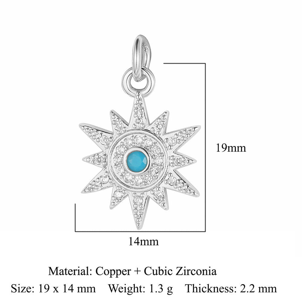 Wings Tower Copper Zircon Shell Pin Pendants