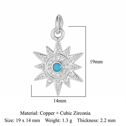 Wings Tower Copper Zircon Shell Pin Pendants