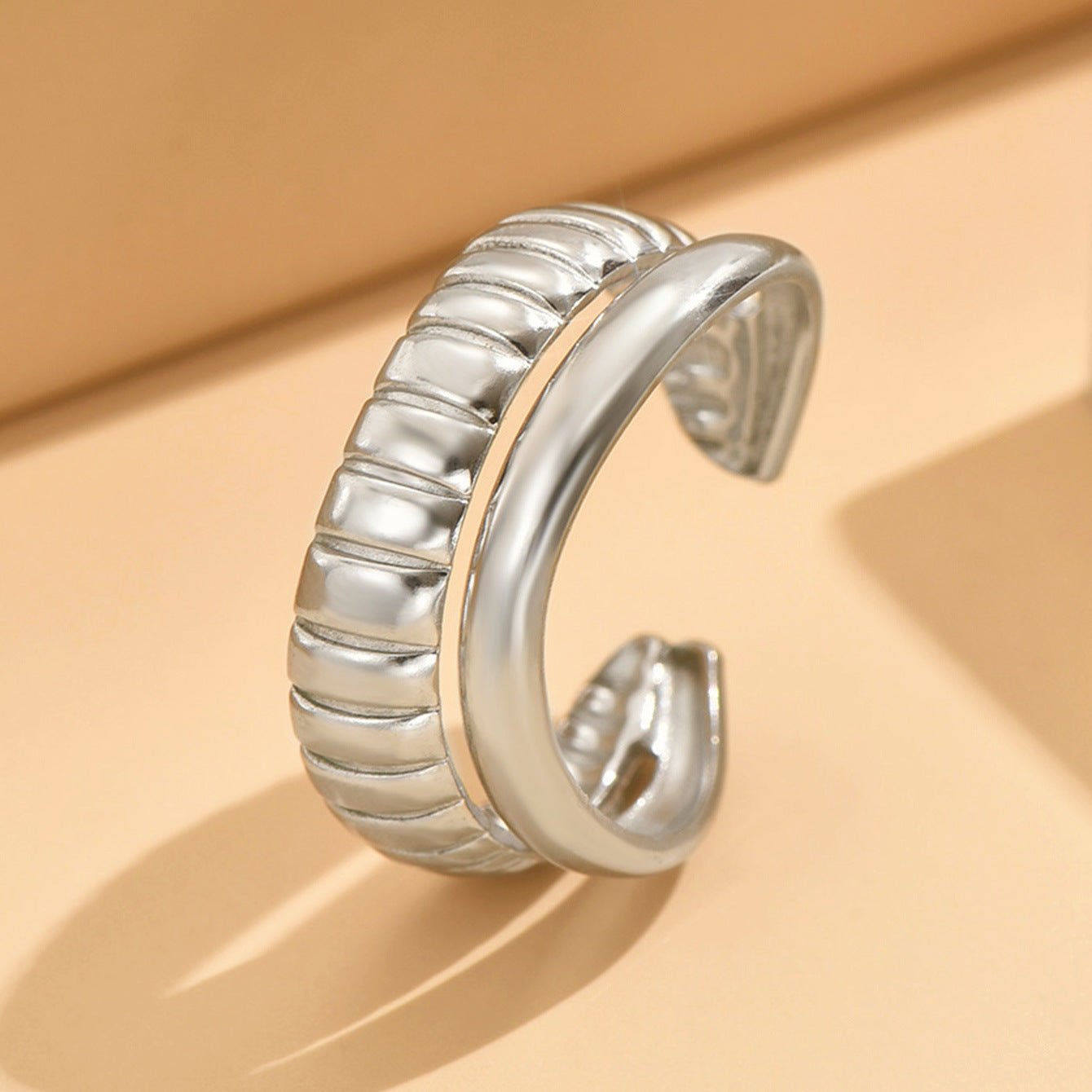 Shell Thread Design Open Stainless Steel Rings