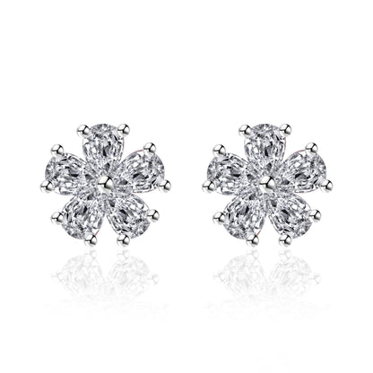 Women's Exquisite High-grade Crystal Flower Ear Trendy Graceful Petite Earrings
