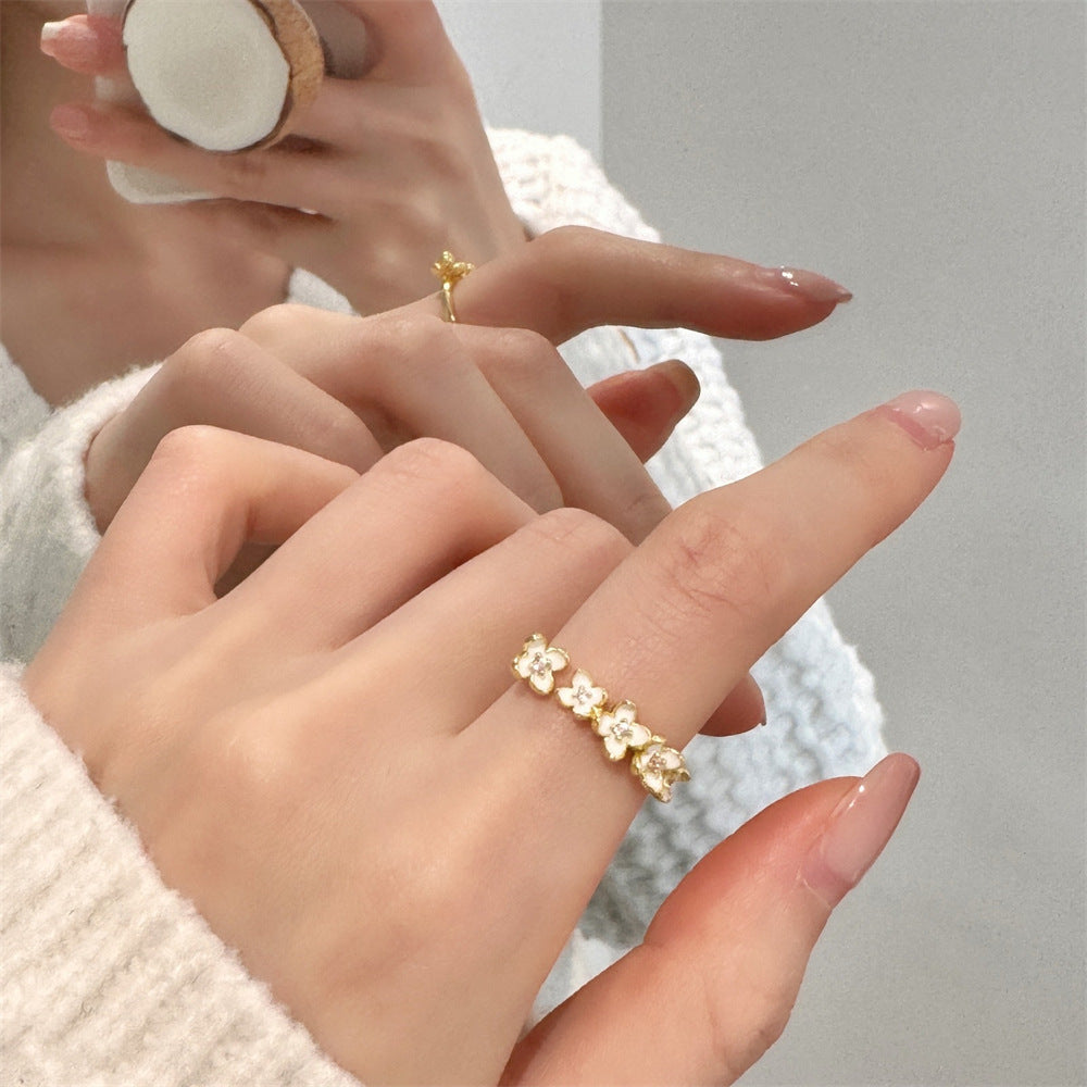 Glazed Butterfly Female Western Style Design High Sense Unique Rings