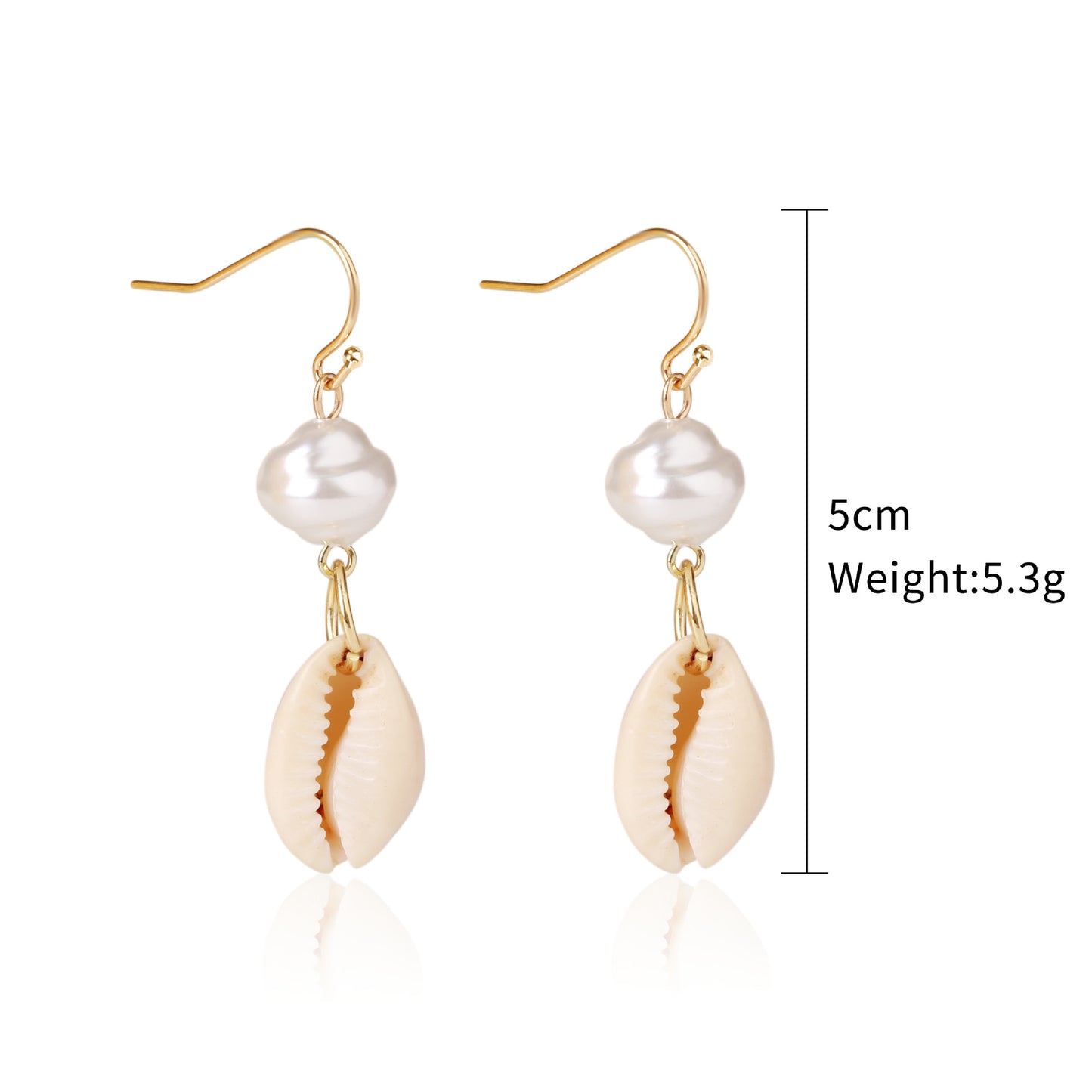 Bohemian Ocean Ornament Pearl Shell Alloy Earrings