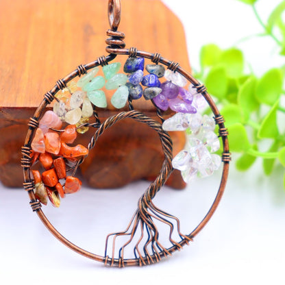 Natural Crystal Gravel Winding Colorful Tree Of Pendants