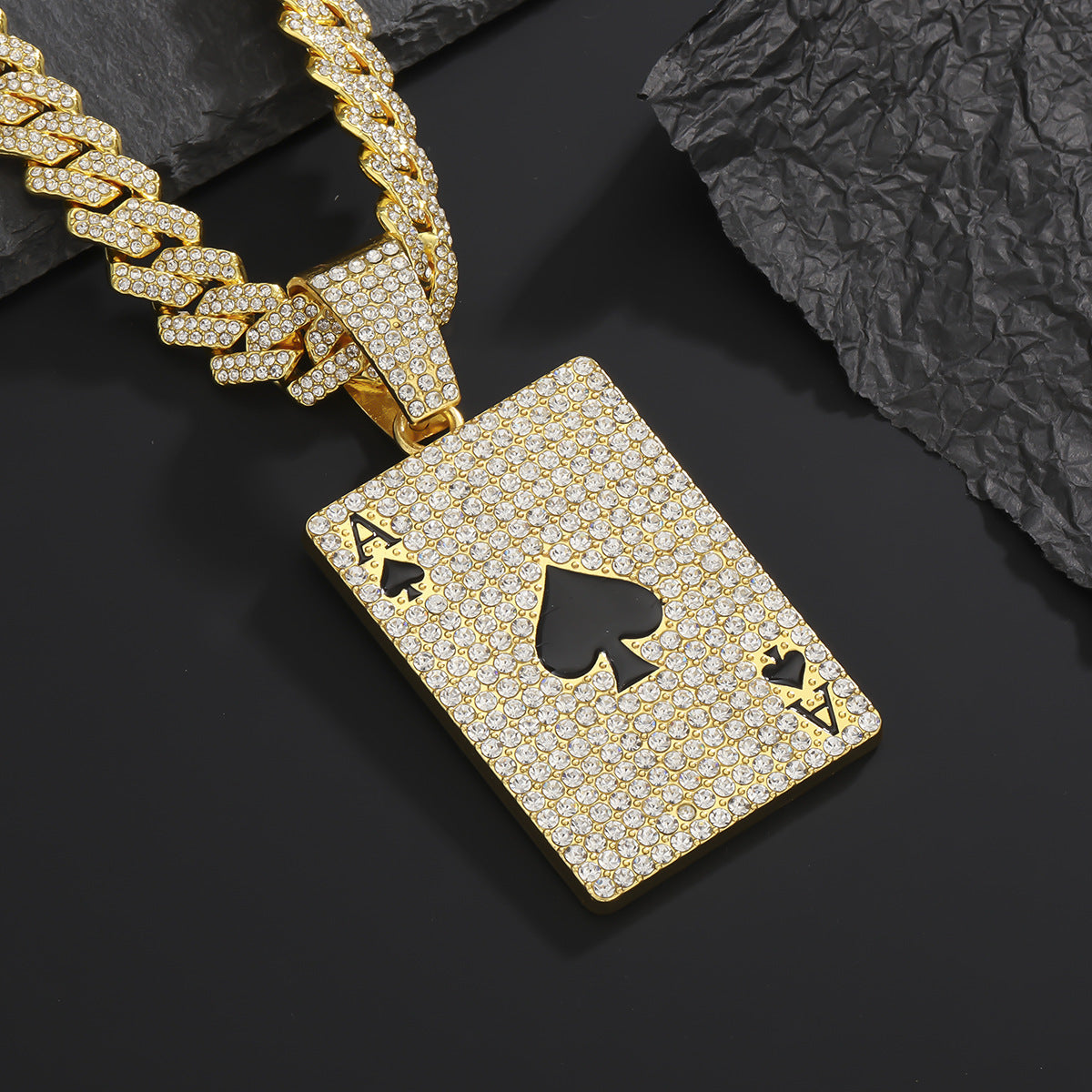 Hop Cool Diamond Playing Cards Street Rap Punk Cuban Pendants