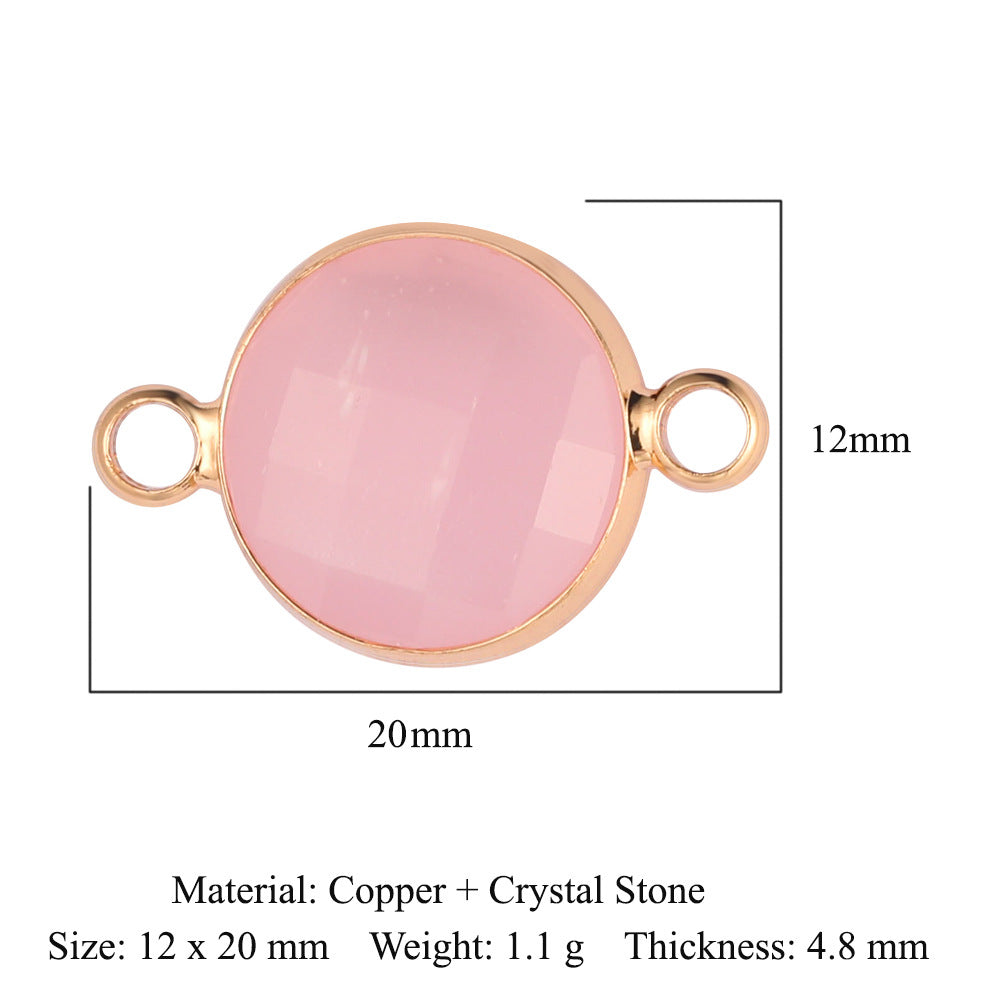 Rectangle Copper Glass Crystal Shuttle Eyes Pendants