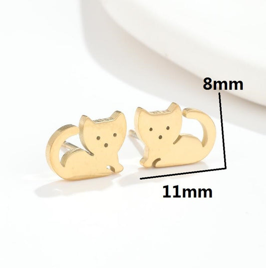 Women's Simple Cute Small Animal Style Design Stainless Earrings