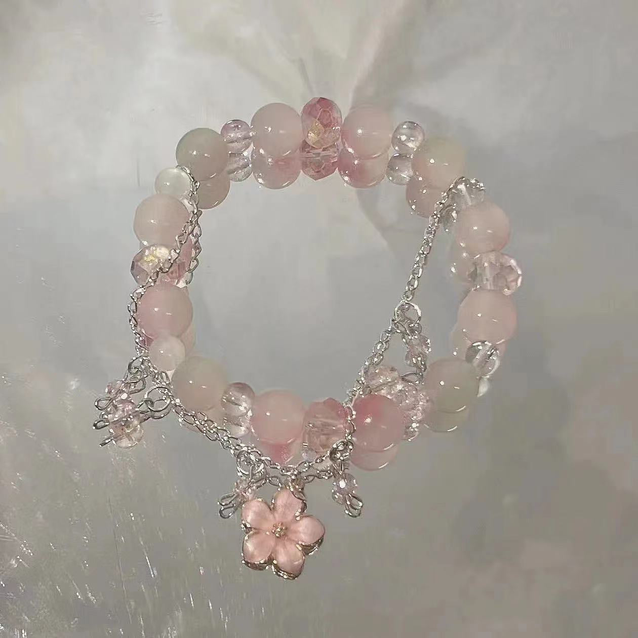 Peach Butterfly Beaded Girlfriends Niche Super Fairy Bracelets