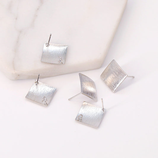 Vintage Geometric Double-sided Brushed Square Ear Earrings