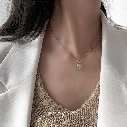 Cold Style Peach Heart Clavicle Chain Necklaces