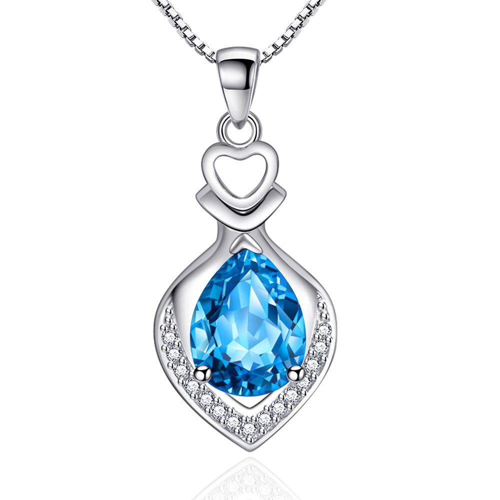 Micro Inlaid Zircon Water Drop Heart-shaped Pendants