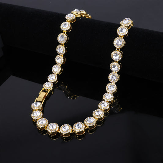 Women's & Men's Round Inlaid Big Rhinestone Rap Hipster Cool Hip Hop Necklaces