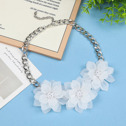 Resin Flower Pearl Heart Idyllic Minimalist Necklaces