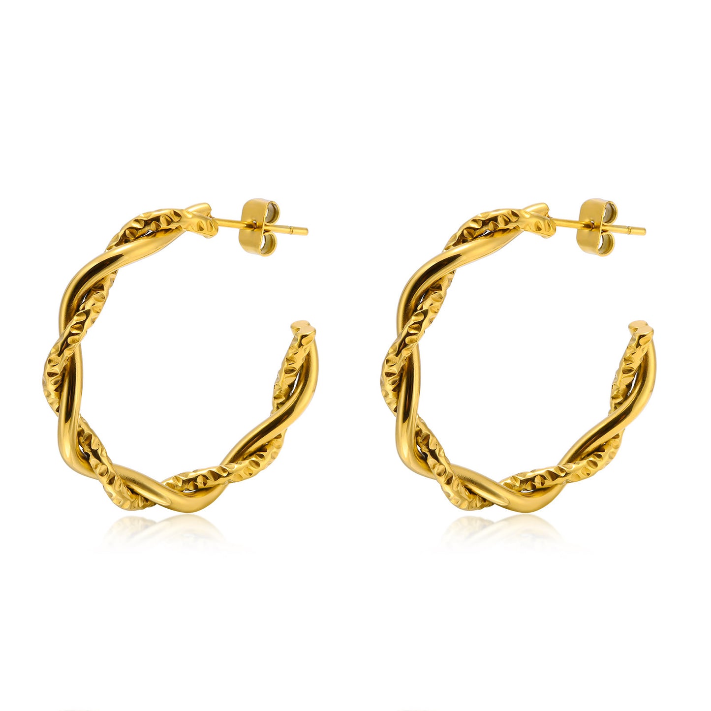 Women's Steel Twist Ear Gold Shaped Simple Stylish Earrings