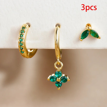 Flowers Ear Hook Eardrops Geometric High-grade Rings