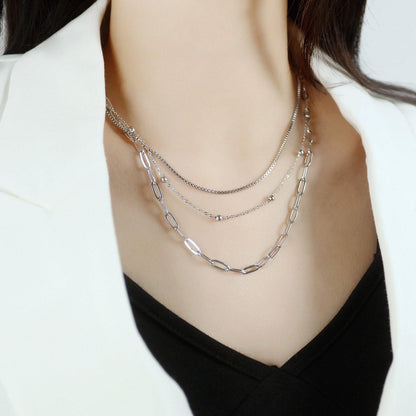 Hip Hop Item Design Stainless Clavicle Necklaces