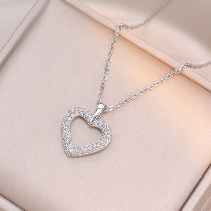 Women's Simple Love Zircon Fashion Temperament Clavicle Necklaces