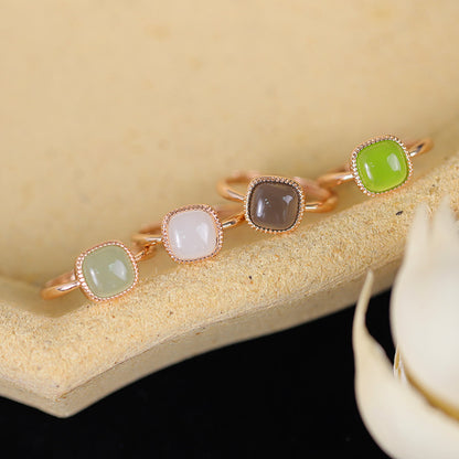 Small Sugar Cube Fashion Personalized Index Rings