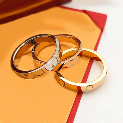 Simple Female Titanium Steel No Fading Couple Rings