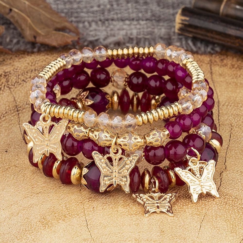 Women's Fashion Jewelry Bohemian Multilayer Crystal Beads Pendants