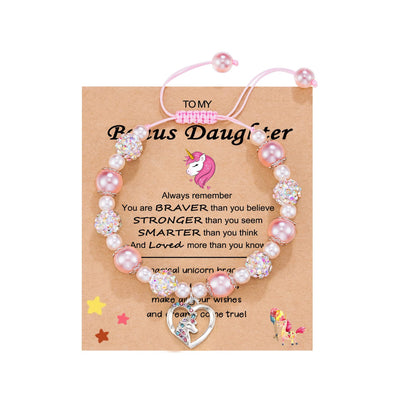 Women's Diamond Pink Pearl Woven Alloy Love Bracelets