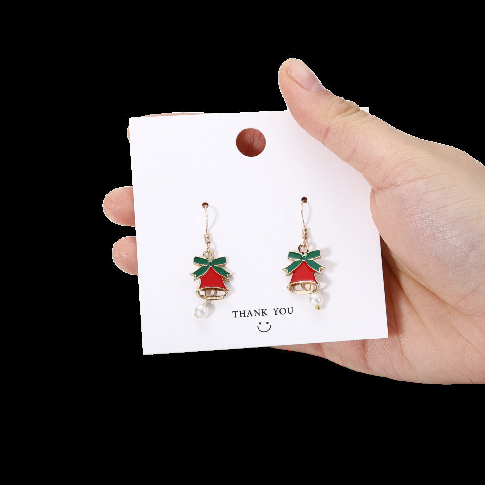 Christmas Tree Elderly Snowflake Crutch Creative Earrings