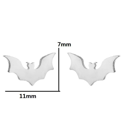 Halloween Bat Stainless Steel Small Animal Earrings