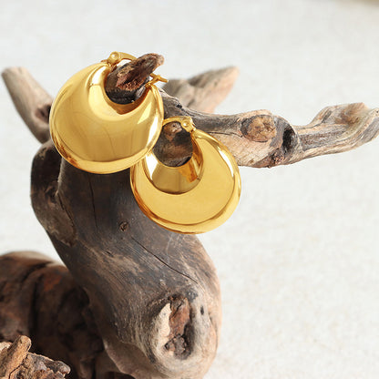Exaggerated Glossy Temperament Family Niche Metal Earrings