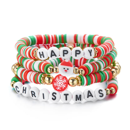 Creative Style Santa Claus Tree Polymer Bracelets