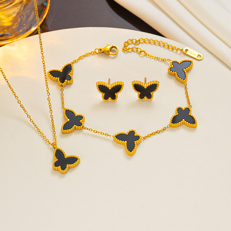 Cool Butterfly Three-piece Simple Ear Suit Bracelets