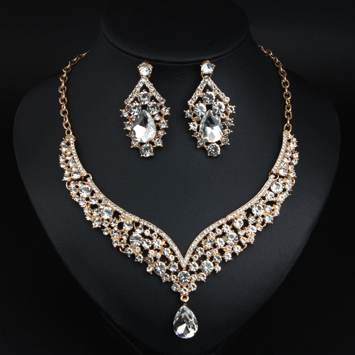 Rhinestone Suite Female Temperament Banquet Bride Necklaces