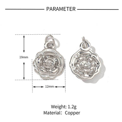 Rose Female Eternal Butterfly Real Gold Copper Pendants