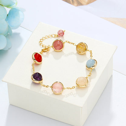 Women's Quartz Korean Style Sweet Mori Colorful Bracelets