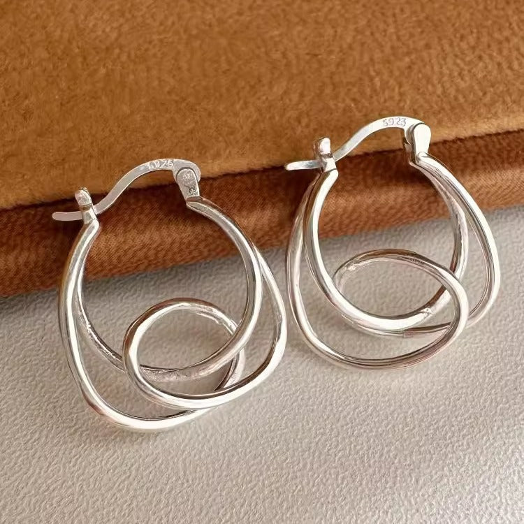 Women's Irregular Winding Line Korean Simple Design Fashion Ear Earrings