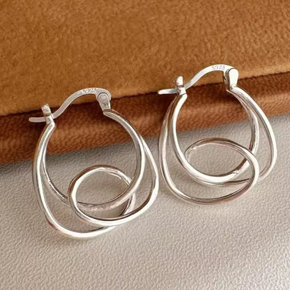 Women's Irregular Winding Line Korean Simple Design Fashion Ear Earrings