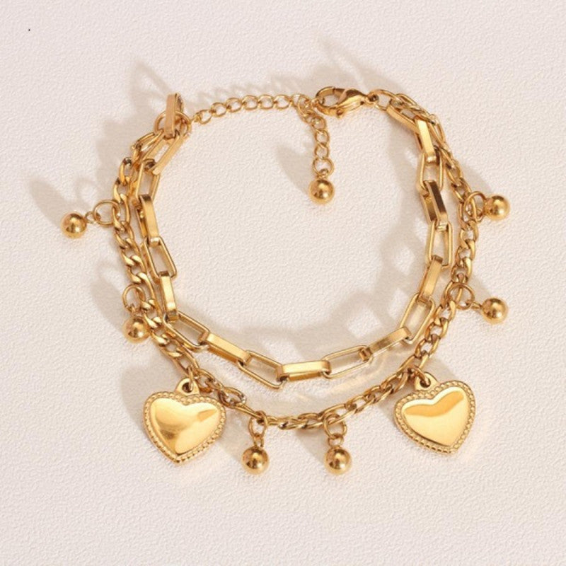 Ornament Simple Fashion Double Layers Loving Bracelets